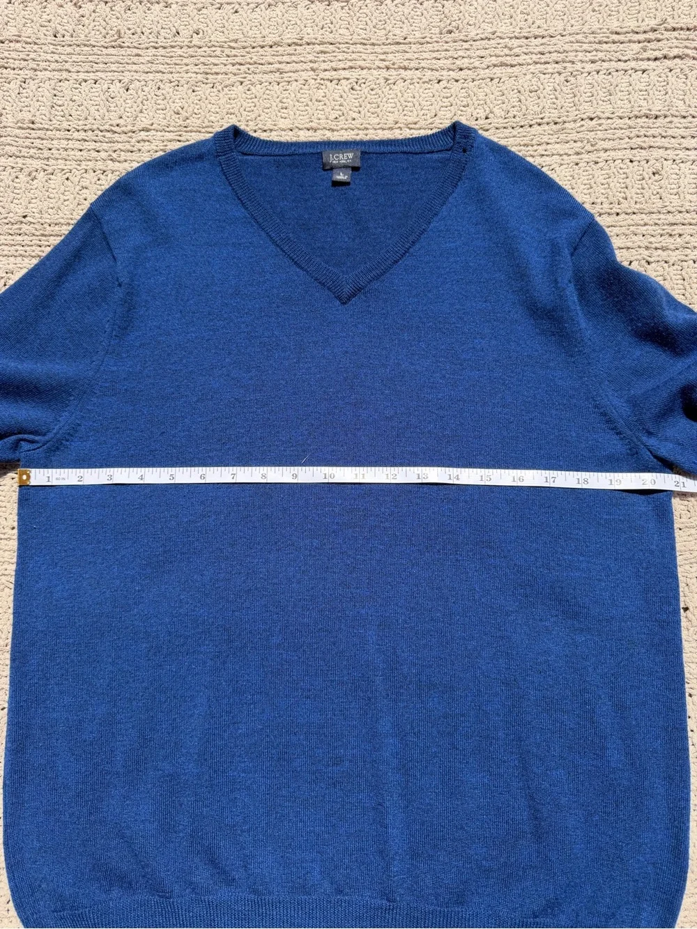 J. Crew Men's Merino Wool V-Neck Sweater in Royal Blue